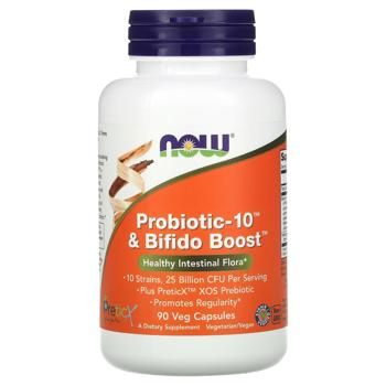 Пробіотик Now Foods Probiotic-10 & Bifido Boost 25 млрд КУО 90 капсул - купити, ціни на Біотус - фото 1