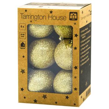 Шар елочный Tarrington House золотой 6см 6шт