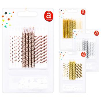 Свічки для торту Actuel 7,5см 12шт - купити, ціни на Auchan - фото 1