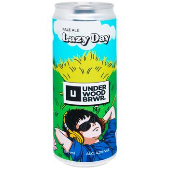 Пиво Underwood Lazy Day світле нефільтроване 4,2% 0,33л - купити, ціни на Grono - фото 1