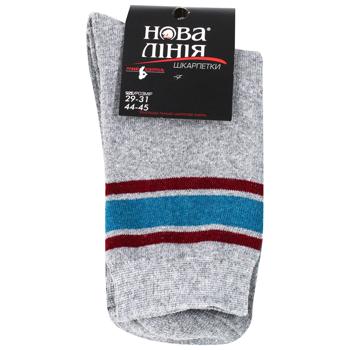 Nova Liniya Winter Gray Men's Socks Size 25-29