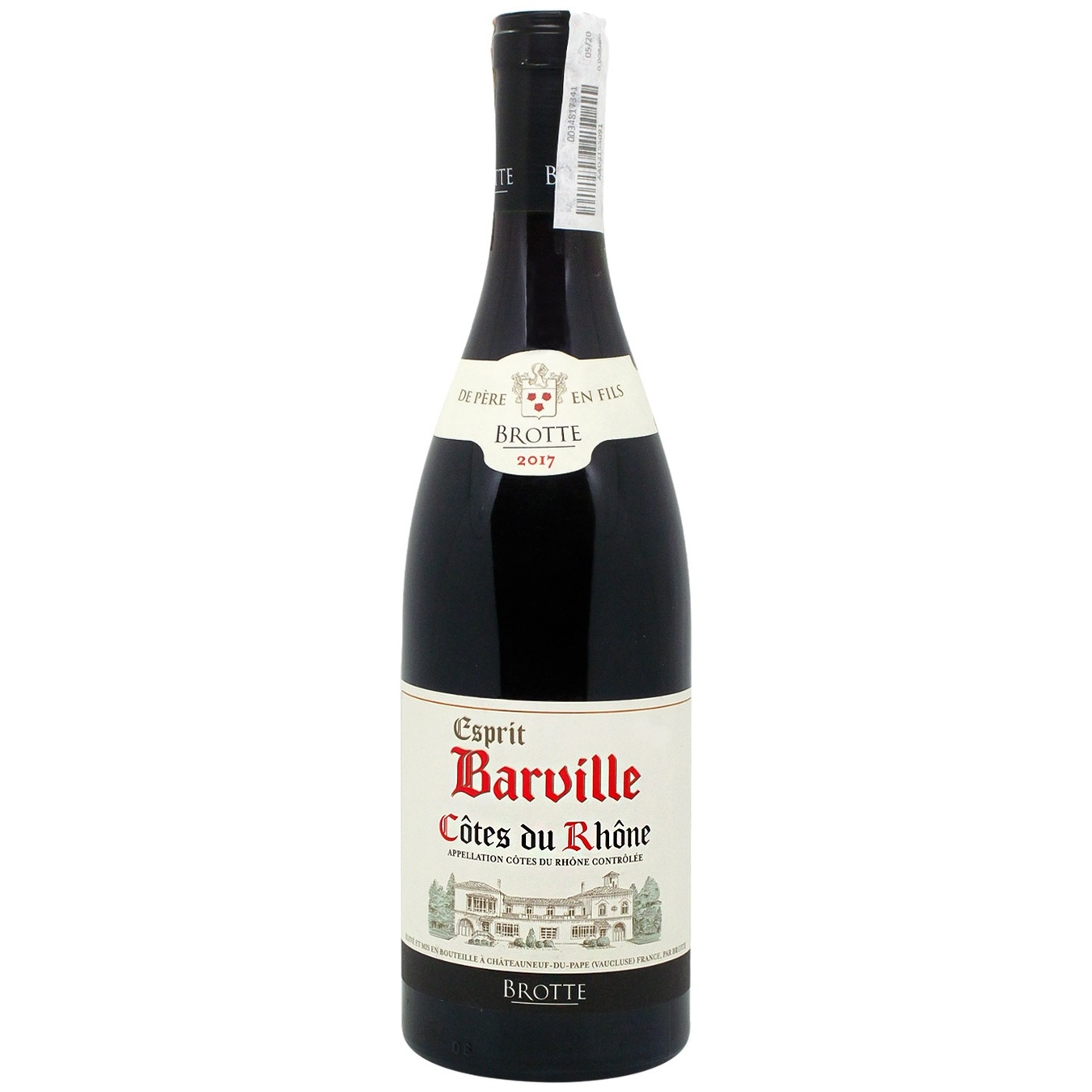 

Вино Brotte S.A.Cotes du Rhone Esprit Barville Rouge красное сухое 15% 0,75л