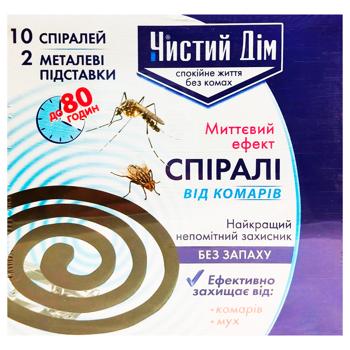 Спіралі Чистий Дім від комарів 10шт - купити, ціни на Восторг - фото 2