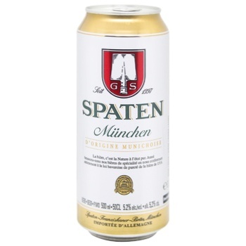 Пиво Spaten Munchen світле 5,2% 0,5л - купити, ціни на Auchan - фото 1