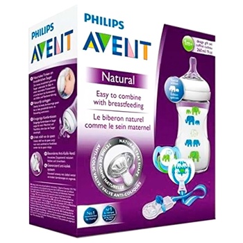 Набор Avent Natural бутылочка+пустышка+клипса 260мл - купить, цены на ULTRAMARKET - фото 2