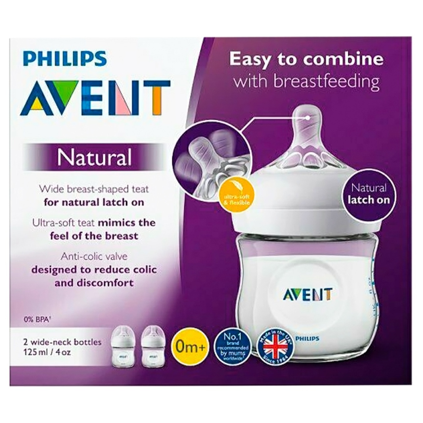 

Бутылочка Philips Avent Natural 125мл 2шт