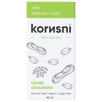 Шоколад молочный Korusni Арахис-соль 90г