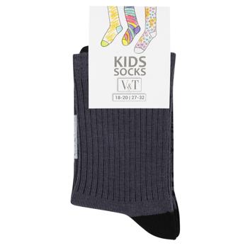 V&T Sport Ribbed Children's Socks s.18-20 Grey - buy, prices for NOVUS - photo 1