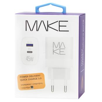Зарядное устройство Make Type-C+USB 45W белый - купить, цены на NOVUS - фото 1