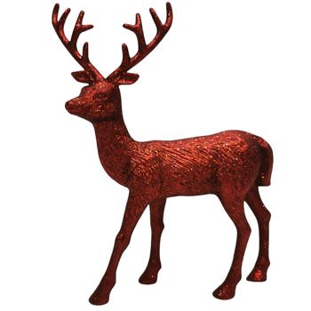 Tarrington House Glitter Burgundy Deer 31cm