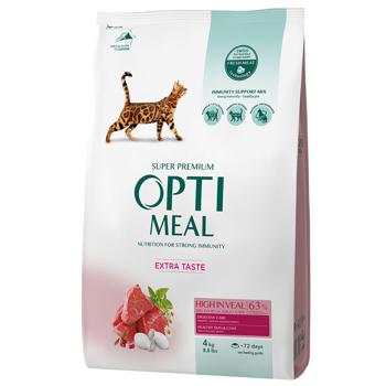 Optimeal Dry Food with Veal for Cats 4kg