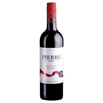 Вино Pierre Chavin Zero Merlot безалкогольное красное полусладкое 0,75л