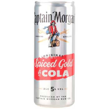 Captain Morgan Rum Drink with Cola and Spices Beverage 5% 250ml