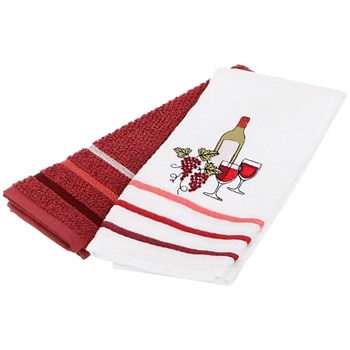 La Nuit Wine Cotton Towels Set 2pcs 40x60cm