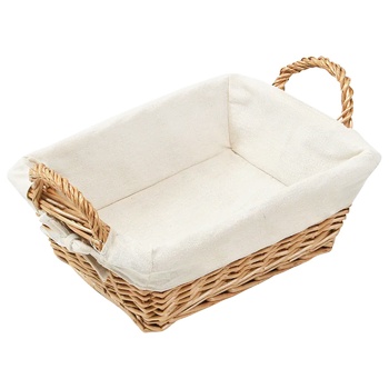 Kesper Rectangular Plastic Vine Wicker Basket for Bread with Handles 28х22x7.5cm - buy, prices for NOVUS - photo 1