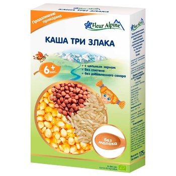 Fleur Alpine Dairy-free Three Cereals Porridge 175g - buy, prices for Tavria V - photo 1