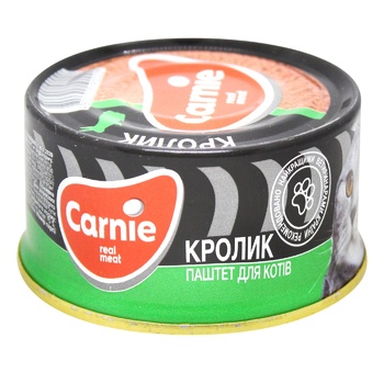Корм влажный Carnie с кроликом для взрослых кошек 95г - купить, цены на MasterZoo - фото 1