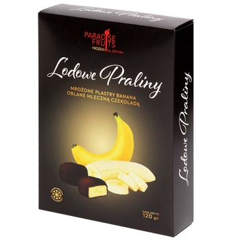 Банан Paradise Fruits Lodowe Praliny замороженный в молочном шоколаде кусочками 120г