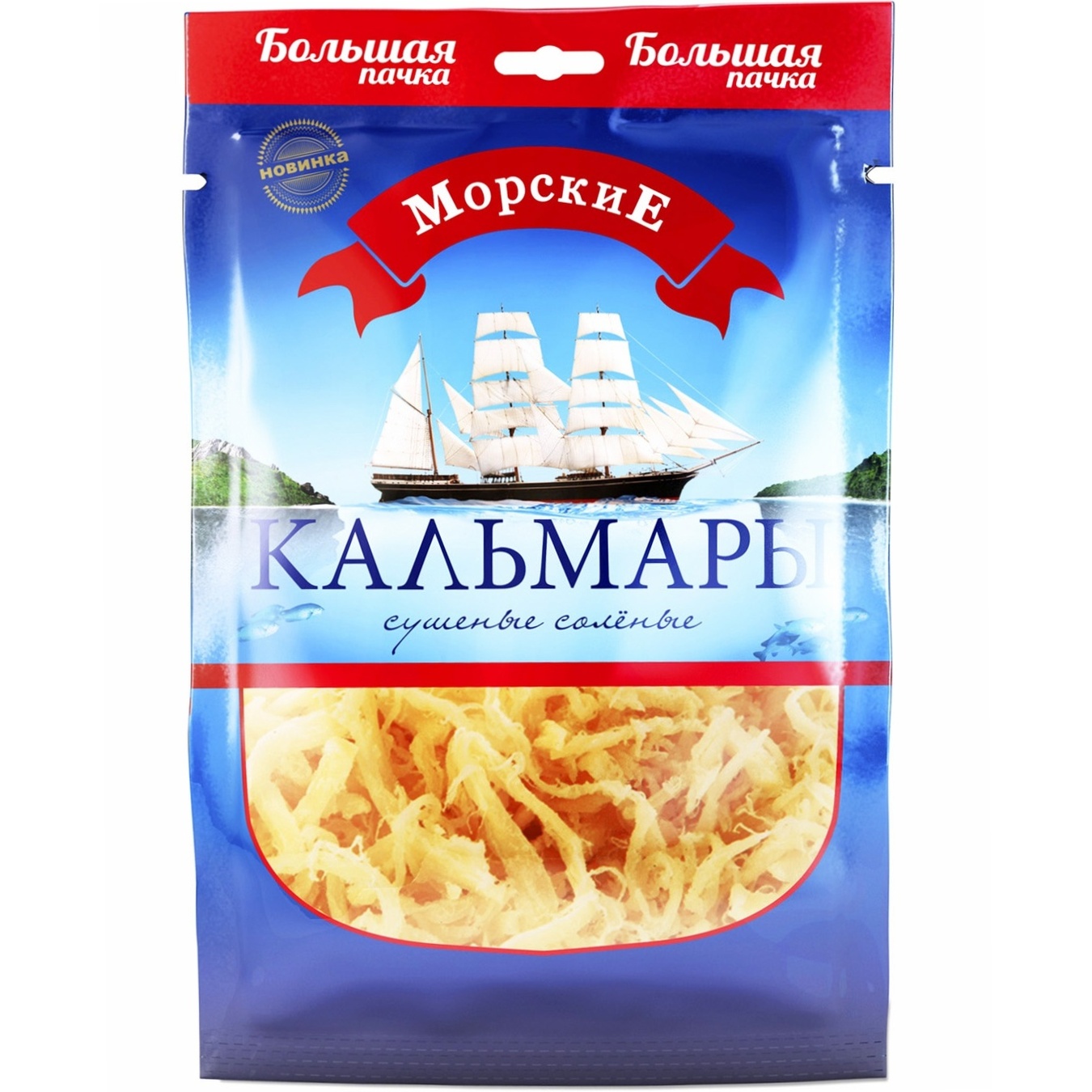 

Кальмар Морские солено-сушеный 60г