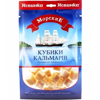 Morskiye Dried-Salted Squid Cubes 36g - buy, prices for NOVUS - photo 1