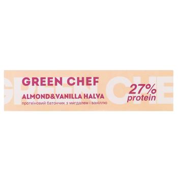 Батончик Green Chef Almond&Vanilla Halva протеїновий з мигдалем і ваніллю 45г - купити, ціни на Grono - фото 1