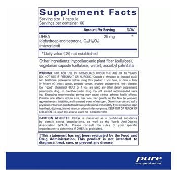 Pure Encapsulations Dehydroepiandrosterone 25mg 60 capsules - buy, prices for Biotus - photo 2