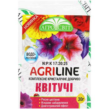 Удобрение Агросвіт Цветущие кристаллическое 30г - купить, цены на Auchan - фото 1