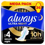 Always Ultra Secure Night Hygienic Pads 36pcs