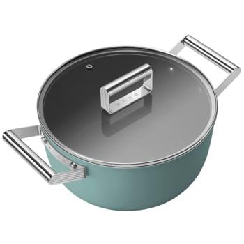 Каструля Smeg 50x з кришкою матова смарагдово-зелена 24см - купити, ціни на WINETIME - фото 3