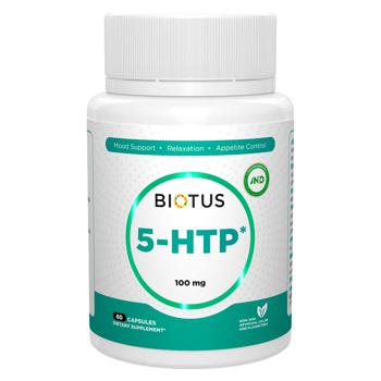 5-гідрокситриптофан Biotus 5-HTP 100мг 60 капсул - купити, ціни на Біотус - фото 1