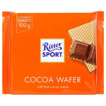 Шоколад молочний Ritter Sport з начинкою какао та вафлі 100г - купити, ціни на МегаМаркет - фото 1