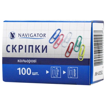 Navigator Colored Rounded Paper Clips 25mm 100pcs