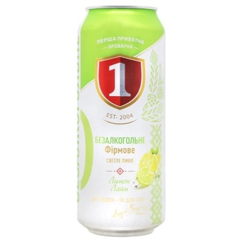 Persha Privatna Brovarnya Lemon-Lime Non-alcoholic Light Beer 0.5l - buy, prices for Auchan - photo 1