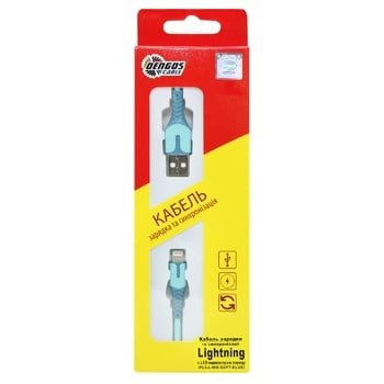 Dengos USB-Lightning Blue Cable 1m - buy, prices for MegaMarket - photo 1