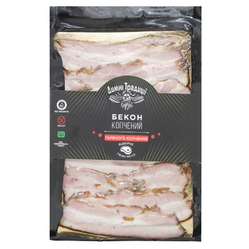 Dymni Tradytsii Sliced Hot Smoked Bacon 120g - buy, prices for MegaMarket - photo 1