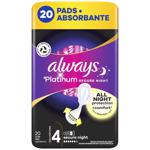 Always Platinum Secure Night Sanitary Pads 20pcs