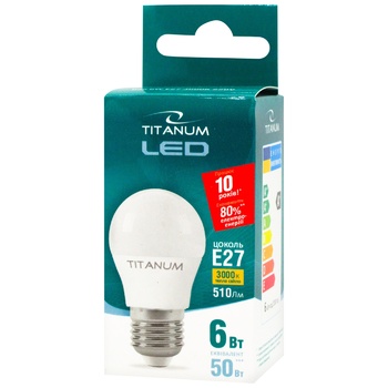 Titanum LED Lamp G45 6W E27 3000K - buy, prices for Tavria V - photo 1