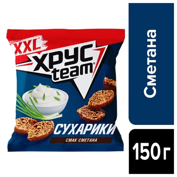 Khrusteam Sour Cream Flavored Wheat-Rye Crackers 150g - buy, prices for Auchan - photo 2