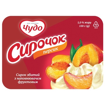 Chudo Peach-Pear Two-Layer Curd Dessert 4.2% 100g - buy, prices for NOVUS - photo 3