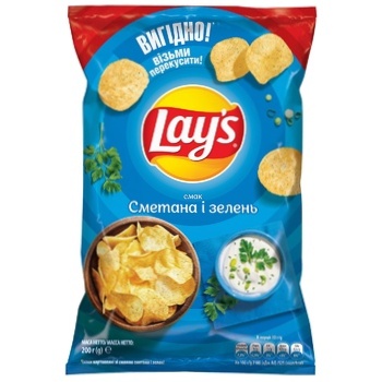 Чипсы Lay's картофельные со вкусом сметаны и зелени 200г - купить, цены на METRO - фото 3