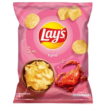 Чипсы Lay's со вкусом краба 71г - купить, цены на Auchan - фото 1