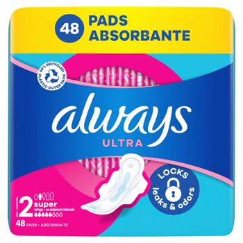 Always Ultra Super Hygienic Pads 48pcs - buy, prices for - photo 4