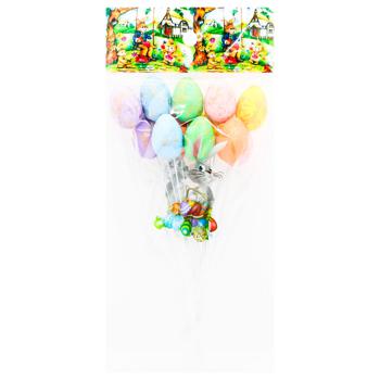 Easter Eggs on Sticks Decoration 2.5x3.5cm