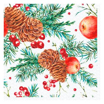 Silken Christmas Cones 2-Ply Table Napkins 33x33cm 12pcs - buy, prices for - photo 2