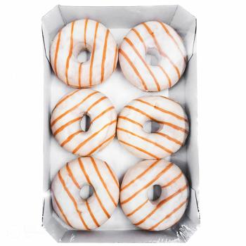 Rioba Frozen White Donut with Сaramel Filling 70g x 6pcs
