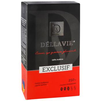 Кава Dellavie Exclusif мелена 250г - купити, ціни на Епіцентр FOOD - фото 1