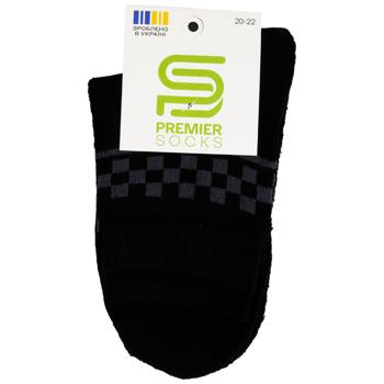 Premier Socks Ekonom Chessboard Children's Terry Socks s.20-22, 22-24 Black - buy, prices for EKO Market - photo 1