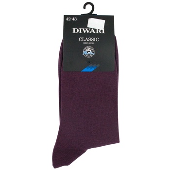 Diwari Classic Men's Socks s.27 000 egg-plant 5C-08SP - buy, prices for - photo 1