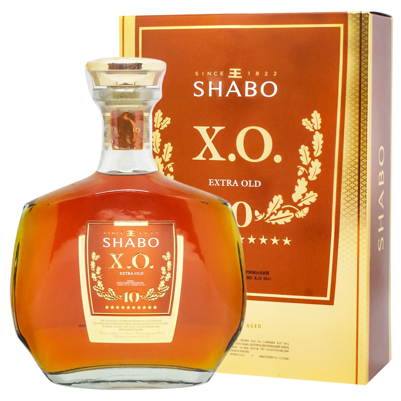 

Бренди Shabo XO 40% 0,5л