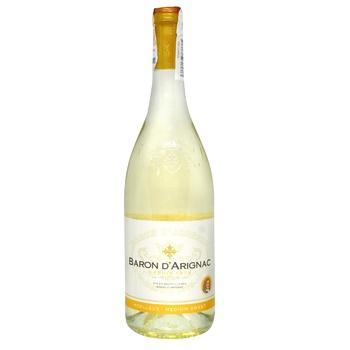 Baron d`Arignac Semi Sweet White Wine 10.5% 0.75l - buy, prices for Za Raz - photo 1